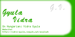 gyula vidra business card